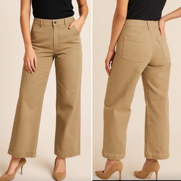 NINE WEST Women's Wide-Leg Jeans Green With Pockets Pants Size 14 New - Picture 2 of 16